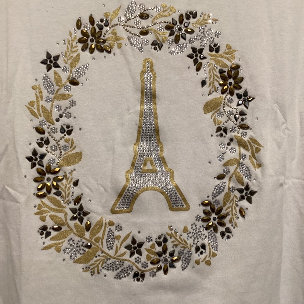 KARL LAGERFELD PARIS Plus Size Paris Logo Short Sleeve T-Shirt, size 2X - Picture 5 of 12